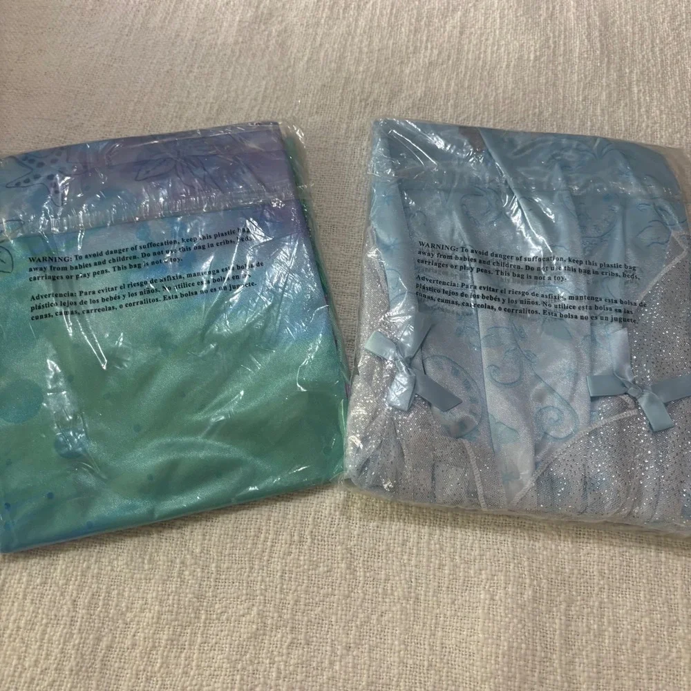 Disney Princess Nightgown Set Ariel Cinderella Blue Teal Girls Size 6 New